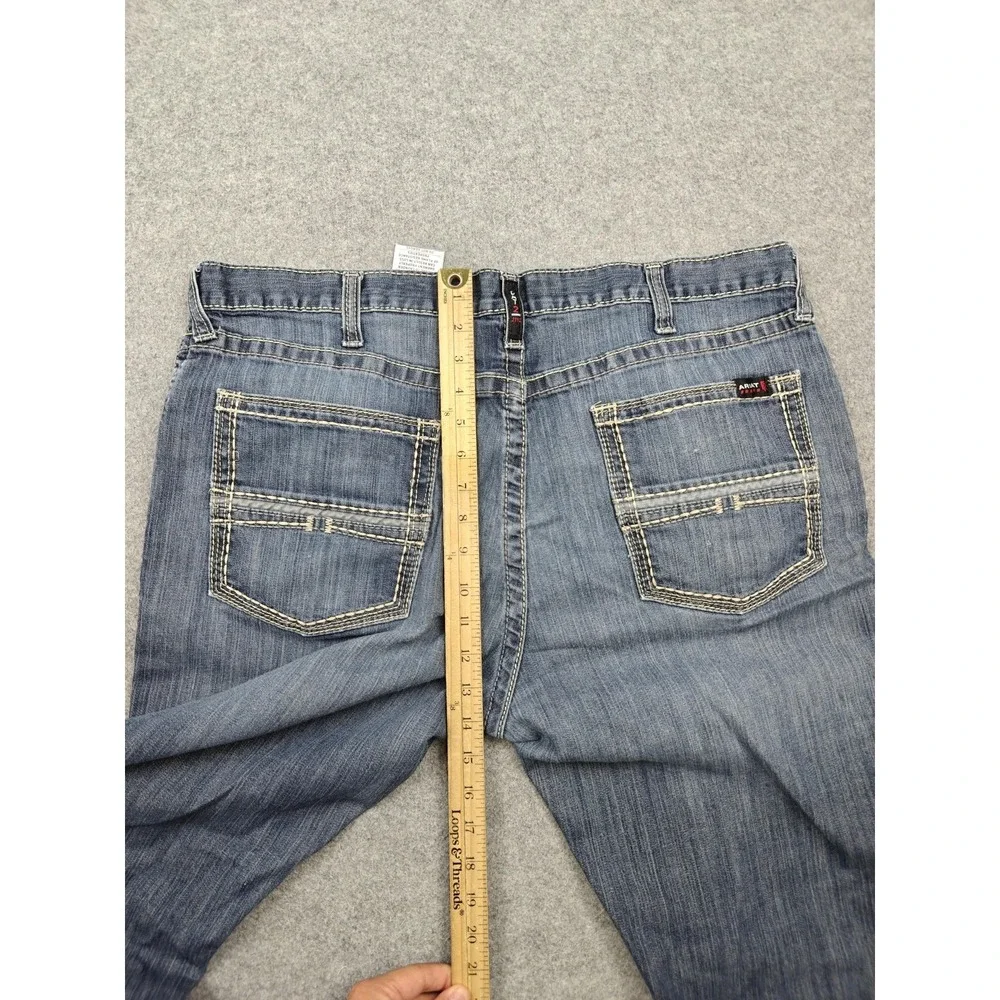Ariat FR M5 Straight Leg Jeans Mens 40x32 Blue Medium Wash FR Stretch Denim
